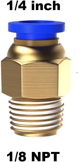 20Pcs 1/4" Tube OD x 1/8" NPT Male Push to Connect Fittings - Air Water Quick Connect Coupler, Pneumatic Hydraulic Leak-Free Brass Fittings (1/4" x 1/8" NPT)