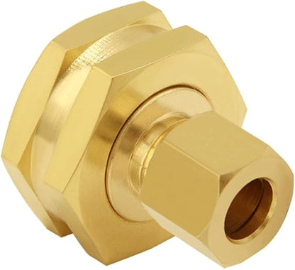 Joywayus Brass US Standard Faucet Adapter Convert 3/4" GHT Female Garden Hose Thread to 1/4" OD Compression Tubing Adapter (Pack of 2)