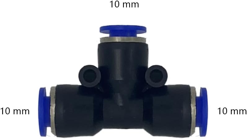 5 Pcs 8mm x 8mm x 8mm Pneumatic T Shaped 3 Way Tube Reducer Connector,Quick Push to Connect Tee Fitting