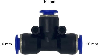 5 Pcs 8mm x 8mm x 8mm Pneumatic T Shaped 3 Way Tube Reducer Connector,Quick Push to Connect Tee Fitting