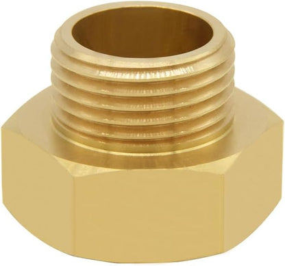 Brass Garden Hose Adapter 3/4"GHT Male to 1"NPT Female Thread Reducer Water Hose Nipple Reducing Convert Pipe Fittings Connector
