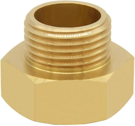 Brass Garden Hose Adapter 3/4"GHT Male to 1"NPT Female Thread Reducer Water Hose Nipple Reducing Convert Pipe Fittings Connector