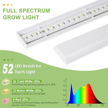 FOXGARDEN Grow Light for Indoor Plants Growing, Full Spectrum Gooseneck Plant Light for Indoor Plants,52 LED Bright Grow Lamp with Auto On/Off Timer 4/8/12H, 4 Dimmable Brightness, 2 Pack