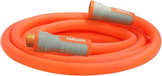 YAMATIC Heavy Duty Short Garden Hose 5/8 in x 10 ft with Swivel Fitting, Super Flexible Leader hose,All-weather, Lightweight, Burst 600 PSI