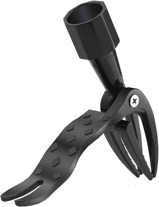 The Stand Up Weed Puller Tool with Long Handle-Made with Adjustable Stainless Steel Handle and 4-Claw Head Design for Lawn.