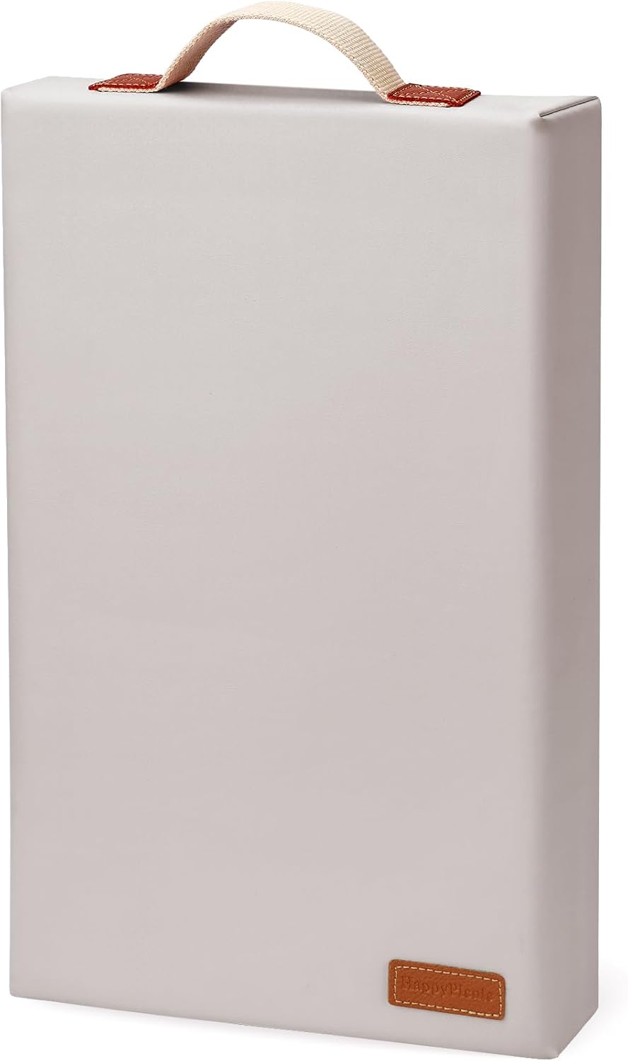 HappyPicnic Waterproof Garden Kneeling Pad - 2" Thick Soft Foam Kneeling Mat for Gardeners with Handle & Removable Cover, Knee Support for Bathing, Grey