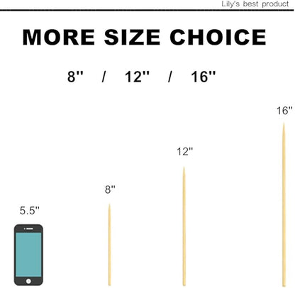 HOPELF 50 Pack 8" Bamboo Plant Stakes for Wood Garden Sticks，Wooden Indoor Gardening Floral Plant Support ，Potted Plants，Crafts, More Size Choices 8"/12"/16"