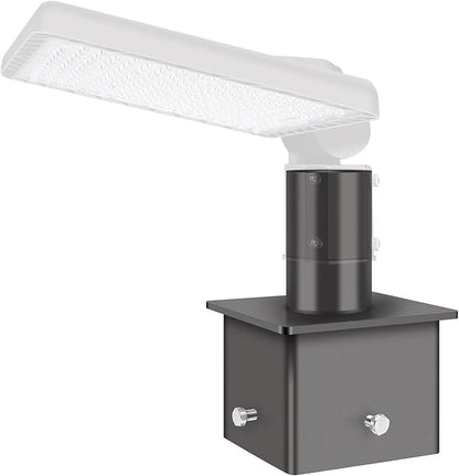 5" Square Mount Bracket for Parking Lot Light, 2-3/8" Heavy Duty Vertical Mounting Bracket Arm Rust-Proof Sturdy Poles Top Mount Tenon Adapter Slip Fitter for Outdoor Street Shoebox Area Light