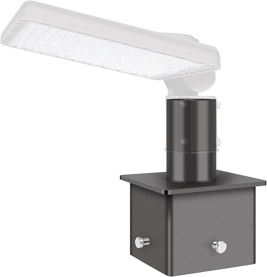 5" Square Mount Bracket for Parking Lot Light, 2-3/8" Heavy Duty Vertical Mounting Bracket Arm Rust-Proof Sturdy Poles Top Mount Tenon Adapter Slip Fitter for Outdoor Street Shoebox Area Light