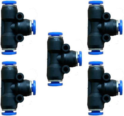 5 Pcs 4mm x 4mm x 4mm Pneumatic T Shaped 3 Way Tube Reducer Connector,Quick Push to Connect Tee Fitting