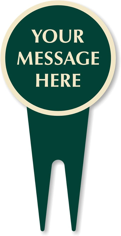 SmartSign Custom Designer Yard Stake Sign - Add Your Message, 6" x 12", Paddle Shape, 120 mil Aluminum Composite Sign w/Overcoat for Outside, Integrated Ground Stakes, Reflective Option, USA-Made