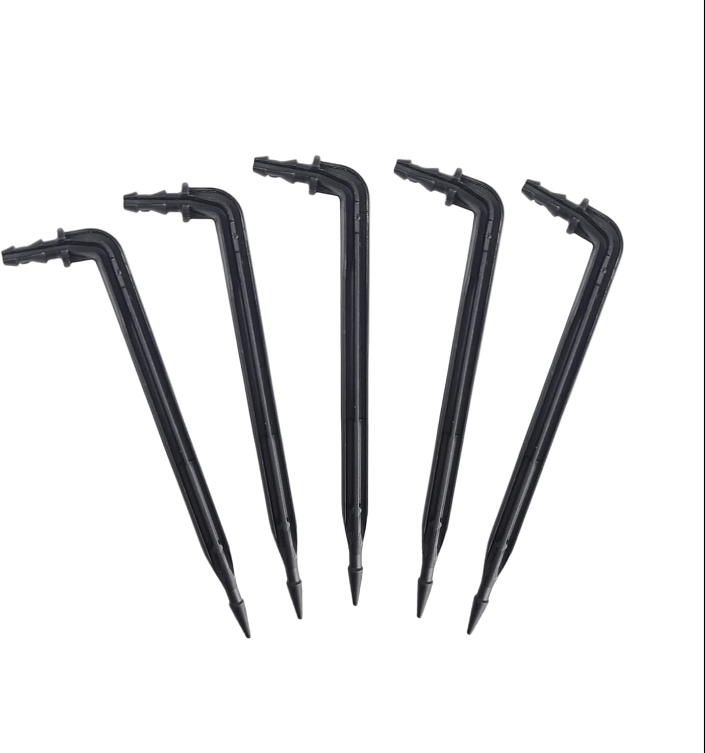 50-Pack 4" Inch Angled Drip Emitter Stake, (FITS 1/4" & 1/8" TUBING) for Precise Watering & Irrigation, Greenhouse, Container Gardening, Home Garden, and Hydroponics Growing (50, 4" Inch Long)