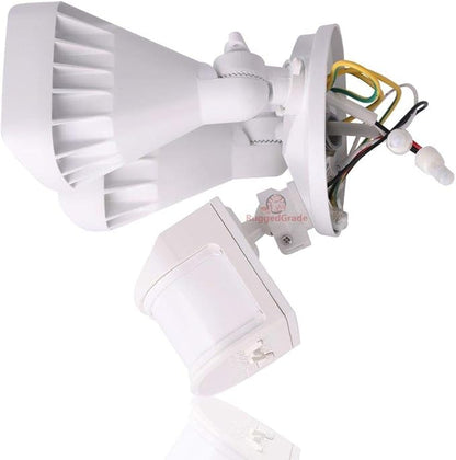 RuggedGrade 20W Turin II TT Series LED Security Light - Motion Sensor Flood Light - 2,400 Lumens - 240° Sensor - Color Selectable 3000K/4000K/5000K - White Housing - Outdoor Light - DLC 5.1 Premium
