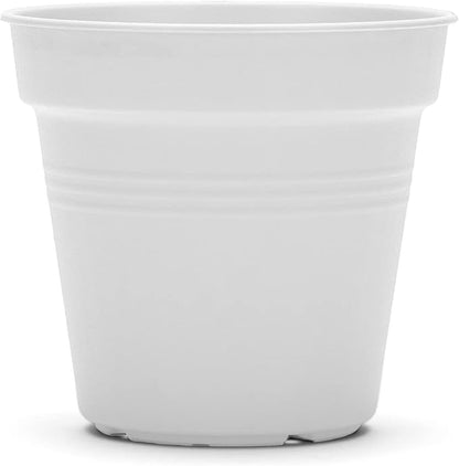 Mintra Home Garden Pots 4pk - Flowers, Herbs, Plants, Indoor, Outdoor, Colorful, Wholesale, Bulk (White, 11cm Diameter (4.3in))