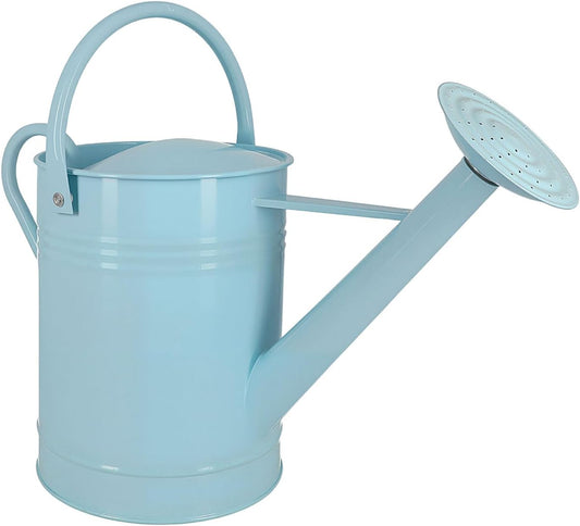 Galvanized Watering Can for Outdoor Indoor Plants, 1.7 Gallon Blue Decorative Countryside Style Water Can with Removable Spout, Metal Watering Can for Indoor Plants and Garden Flower