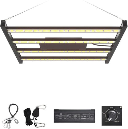 CANAGROW CG2400 LED Grow Light for Indoor Plants 4x4ft Coverage with High Yield Diodes, Sunlike Full Spectrum Dimmable Growing Lamps for Hydroponic Indoor Seeding Veg Bloom Greenhouse (Black)
