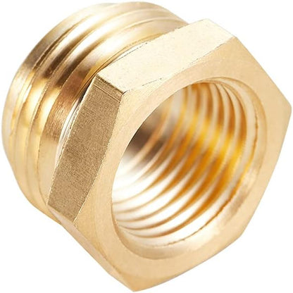 Brass Garden Hose Adapter, 3/4”GHT Male x 1/2”NPT Female Connector,GHT to NPT Adapter Brass Fitting,Brass Garden Hose to Pipe Fittings Connect 2pcs