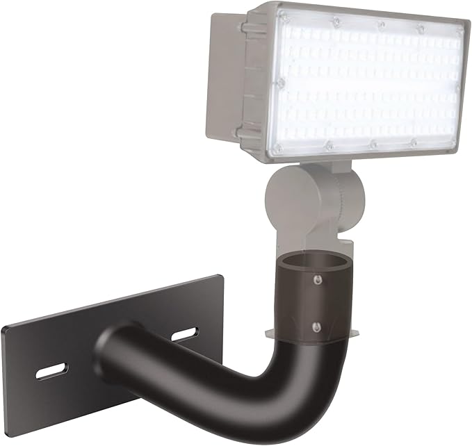 Wall Mount Bracket with 2-3/8"O.D., Heavy Duty Steel Parking Lot Light Mounted Extension Arm J Shape Sturdy Welded Mounting Bracket for Outdoor Street Slip Fit Shoebox Lights