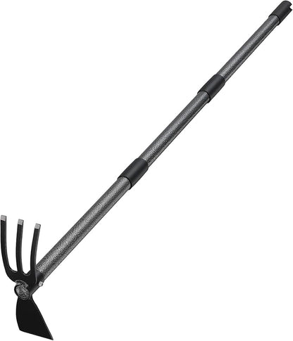 COCONUT Hoe Garden Tool, 60 Inch Garden Hoe Long Handle for Weeding, Hoe Cultivator 2 in 1 Hand Garden Tools for Gardening Planting