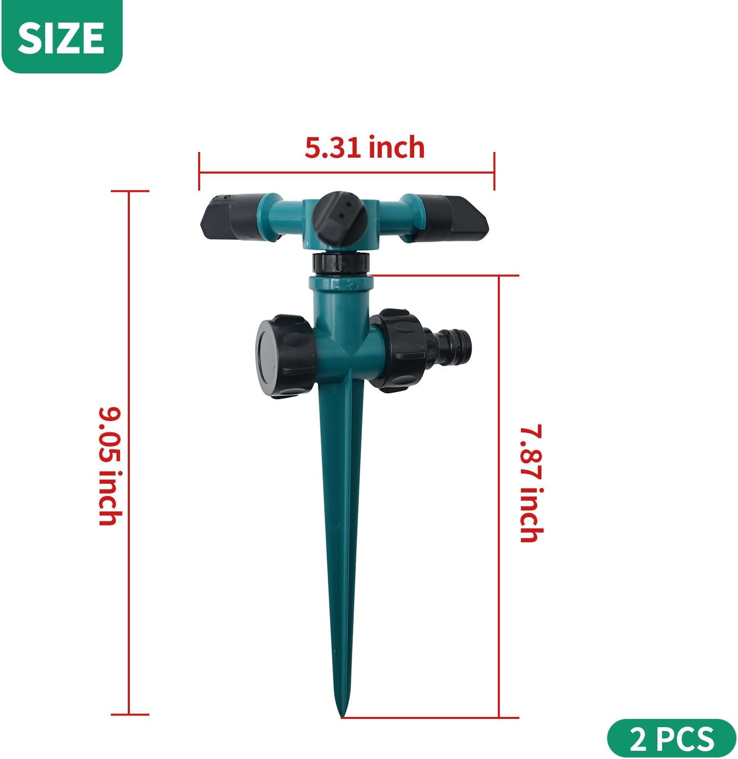 2 Pcs 360 Water Sprinkler Lawn Sprinklers for Garden Sprinklers for Yard Irrigation 3600 Square Feet