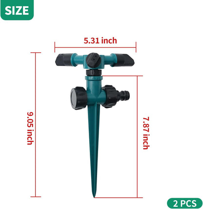 2 Pcs 360 Water Sprinkler Lawn Sprinklers for Garden Sprinklers for Yard Irrigation 3600 Square Feet