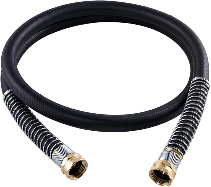 Leader Garden Hose 5ft x 5/8", Heavy Duty Short Water Hose, Female to Female Fittings, Five Layered Braiding for Durability, 1000PSI Burst, 200PSI Working (Black)