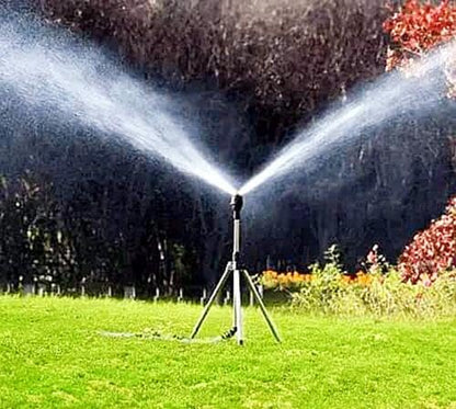 2023 New Rotating Tripod Sprinkler W/Tripod Rotation Water Spray, 360 Degree Automatic Rotating Sprinkler, Telescoping Tripod Automatic Rotating Sprinkler for Large Area Yard Garden Lawn (A Set)