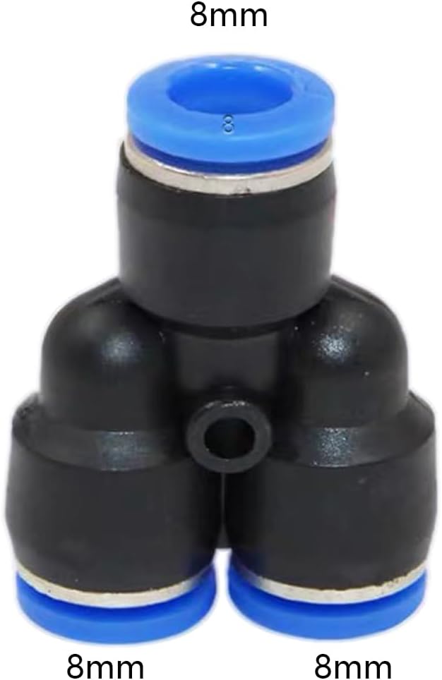 8mm OD Y splitter Push to connect Fittings,push to connect air fittings, air line push connectors (10 Pcs)