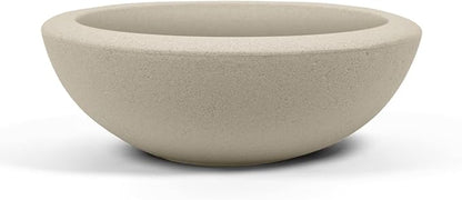 ARBORA 26" Santorini Bowl Polyresin Indoor and Outdoor Planter with Classic Cream Finish - Durable, Weatherproof, Lightweight, Large Plant Pot for Patio, Garden, Deck, Entryway