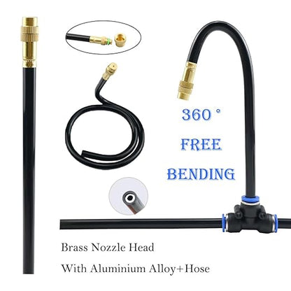 32.8FT/10M 1/4 Inch Tubing Drip Irrigation System Kit Automatic Garden Irrigation Equipment Adjustable Quick Connector Watering Misting for Outdoor Yard Lawn Raised Bed Greenhouse