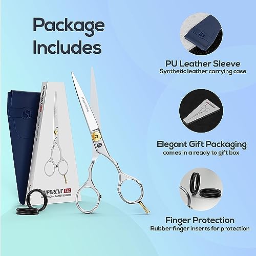 Suvorna hair scissors professional - hair cutting scissors to cut hair - barber shears for hair cutting- 6.5" Stainless Steel hair shears for women, men - hair cutting shears for barber and salon