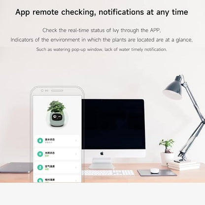 Smart Flowerpots,Smart Pet Planter,Ai Planter,Intelligent Flowerpots,Multiple Expressions,7 Smart Sensors, and Ai Chips Make Raising Plants Easy and Fun for Living Room,Plant-Free,Yellow