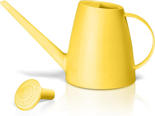 Plastic Watering Can - for Home Plant Garden - 1/2 Gallon - Yellow