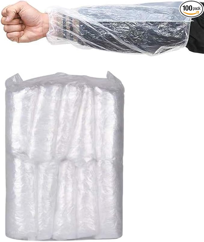Disposable Arm Sleeves Covers, PeSandy 100pcs Waterproof PE Oversleeves Covers