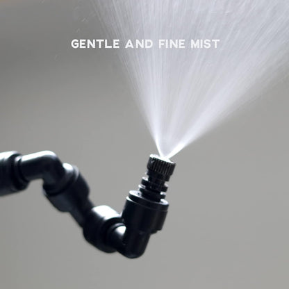 Reptile Mister Nozzles 360 Degree Adjustable Reptile Fogger Mist Sprinkler, Four-Head Black Misting Spray Nozzles for Aquarium Rainforest