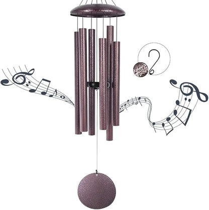 ASTARIN Wind Chimes Deep Tone, 36 Inch Large Metal Windchimes Outdoor Large Deep Tone with 6 Metal Tubes Deliver Soft Melody, Tuned WindChimes for Garden Balcony Patio and Home Décor. Bronze