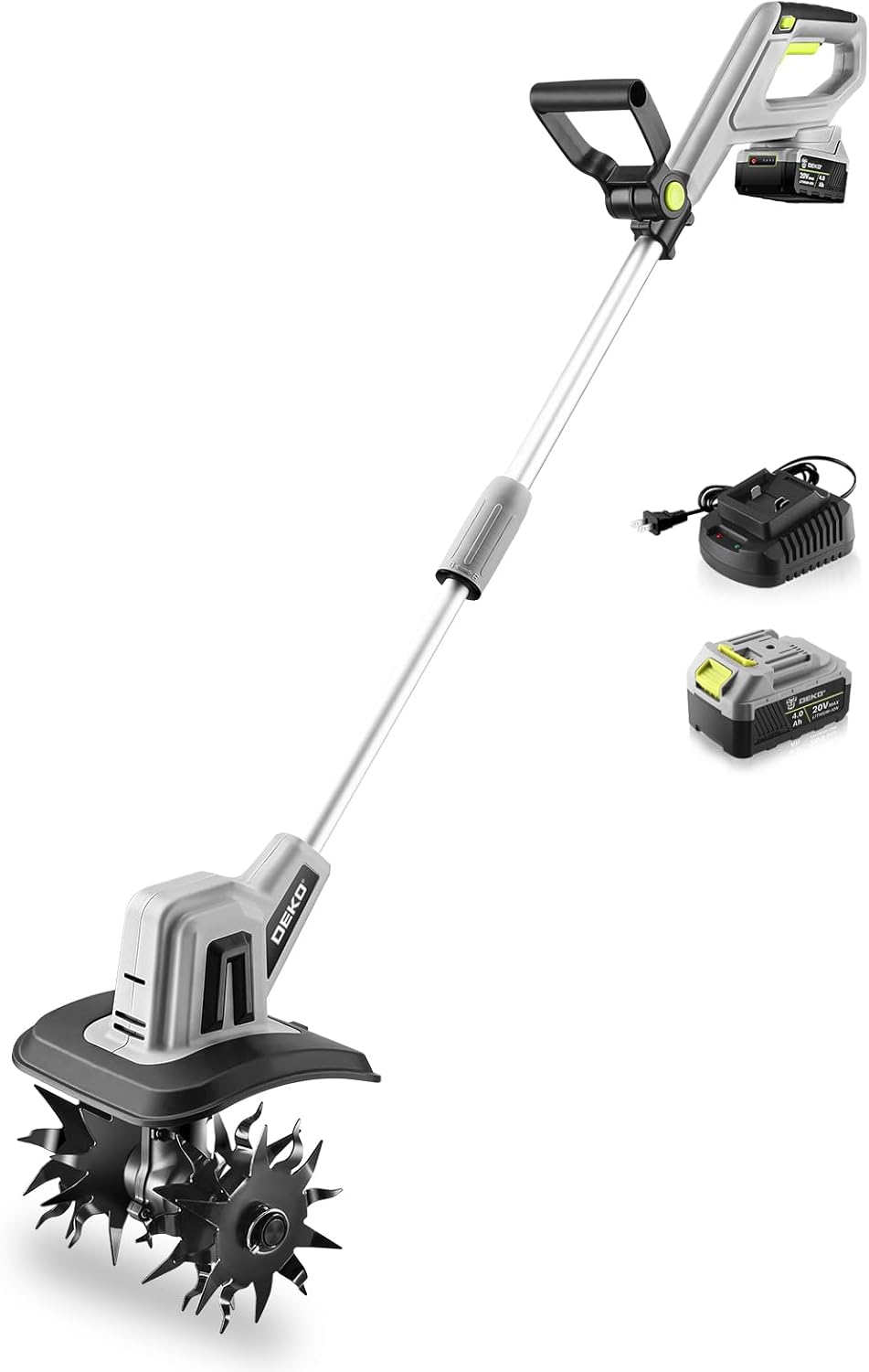 20V Cordless Tiller Cultivator,48 Steel Tines Garden Tiller,9inch Wide Electric Tiller for Gardening,Garden Rototiller with 4AH Battery and Charger Included