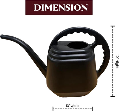 KP KOOL PRODUCTS 2 Liter Black Watering Can – Durable Plastic Indoor & Outdoor Plant Waterer – Lightweight Garden Tool with Easy Pour Spout – Perfect for Flowers, Herbs, and Houseplants – 1 Pack