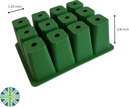 Cotswold Homeware Silicone Seed Starter Tray | 2 X 12 Cell Reusable Seed Starting Tray | for Vegetable, Flower & Herb Seeds | Indoor Grow Kit to Plant Seedlings | Stainless Steel Bulb Planter