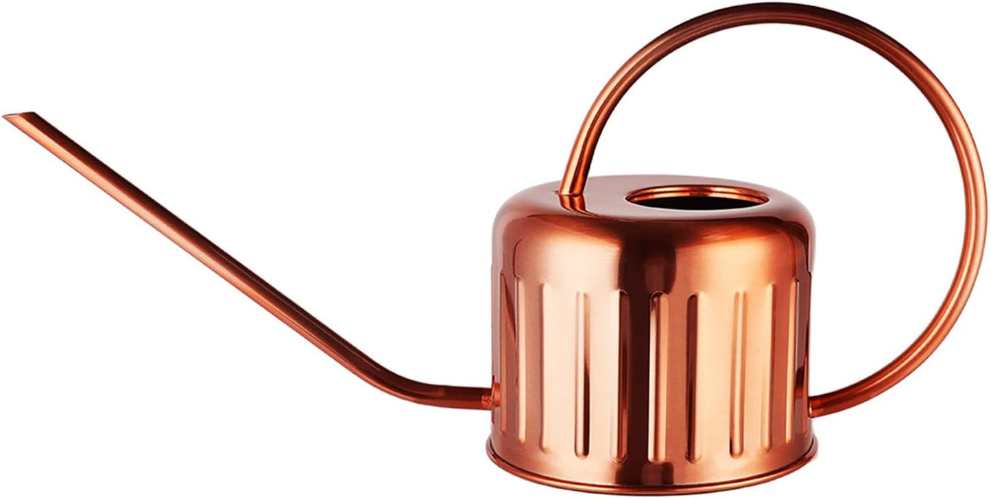 34oz/1L Stainless Steel Watering Can - Indoor/Outdoor Plant Watering Can with Long Spout, Rust-Proof for Succulents, Houseplants, Garden - Modern Minimalist Design (Copper Color)