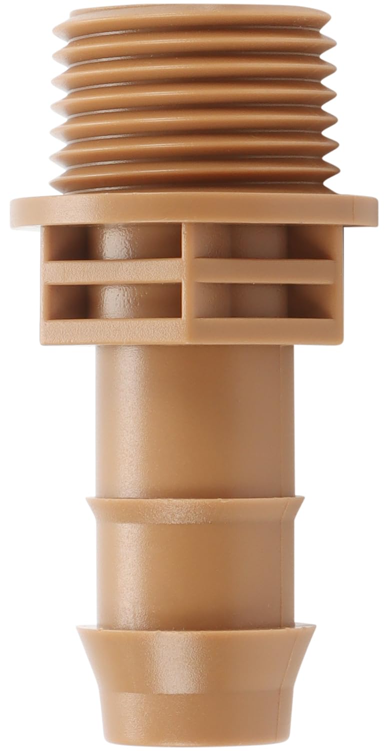 12 Pieces 1/2 Inch PVC to 1/2 Inch Drip Irrigation Adapter Fittings, 1/2" Male Pipe Thread(MPT) x 1/2" Drip Line Barbed Coupling Connectors 1/2-in PVC to 1/2-in Poly Tubing Adapter