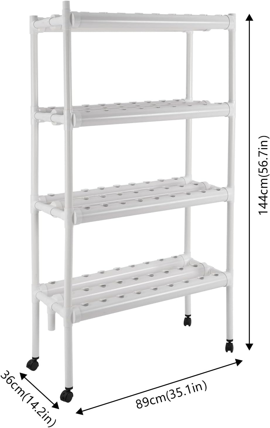 Hydroponics Growing System with Water Pump and Timing, 4 Layers Hydroponic Vegetable Growing Kit 108 Sites Food-Grade PVC-U Pipes for Fruits, Vegetables, Herbs