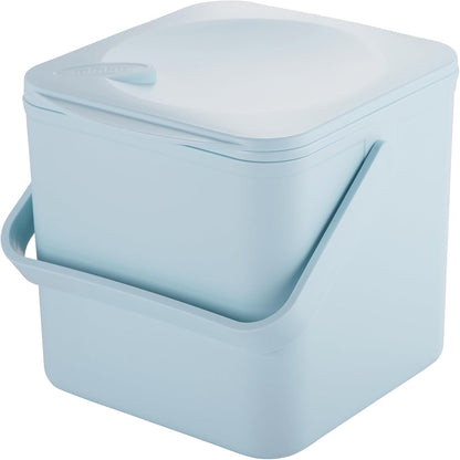 Minky Homecare Kitchen Compost Bin – Countertop Food Waste Caddy with Easy Wipe Clean Interior – Made in The UK - 3.5L (0.9 gal.) (Slate Blue)