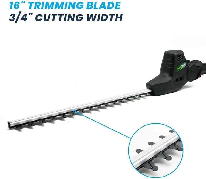 Long Reach 2 in 1 Electric (Corded) Pole Hedge Trimmer & Chainsaw, Telescopic Extension Pole Tool for Garden Pruning and Branch Cutting (Extends to 7 1/2 Feet)