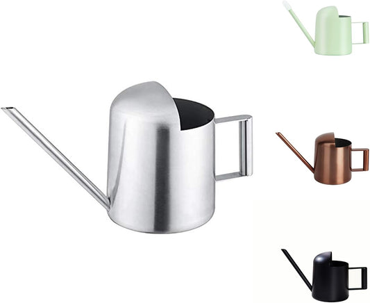 Mini Watering Can, 10oz/300ml Stainless Steel Long Spout Small Watering Can for Indoor Plants Succulents, Herbs (Silver)