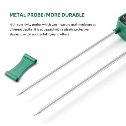 Portable Hay Moisture Meter, LCD Digital Tool Moisture Meter, Wheat Soybean Grain Moisture Tester, with Voice Broadcast, for bran, Forage Grass, Testing Fibre