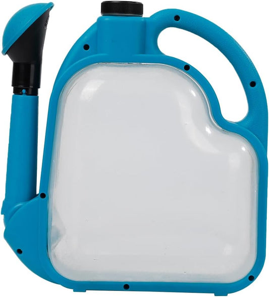4L Foldable Clear Plastic Watering Can with Rotating Nozzle Long Spout Ideal for Indoor and Outdoor Gardening -Blue
