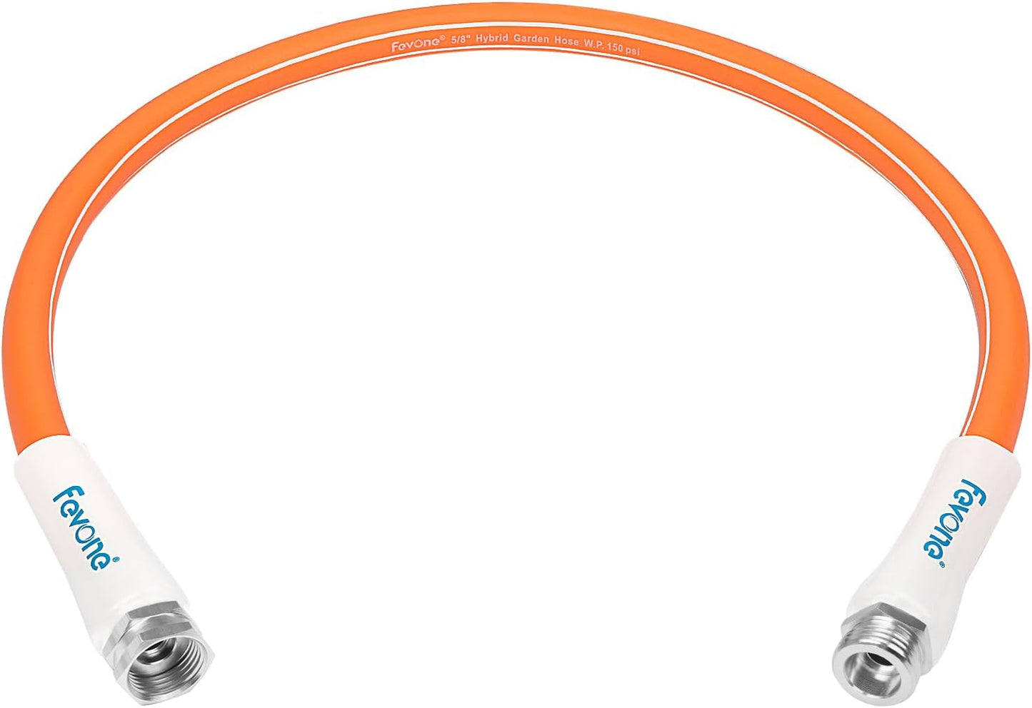 Fevone 3 ft x 5/8" Leader Hose for Hose Reel Connector, 150 PSI Heavy Duty Lead-In Hose with 3/4" Solid Aluminum Fittings