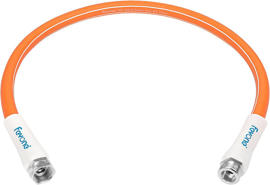 Fevone 3 ft x 5/8" Leader Hose for Hose Reel Connector, 150 PSI Heavy Duty Lead-In Hose with 3/4" Solid Aluminum Fittings