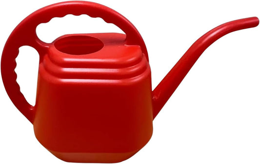 KP KOOL PRODUCTS 2 Liter Red Watering Can – Drable Plastic Indoor & Outdoor Plant Waterer – Lightweight Garden Tool with Easy Pour Spout – Perfect for Flowers, Herbs, Lawns & Houseplants – 1 Pack